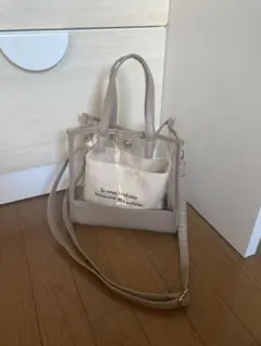 クリアバッグ 2way ショルダーバッグ ベージュHoneysのサムネイル