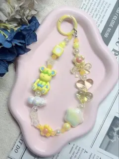 【ハンドメイド】ビーズストラップ/ スマホストラップ