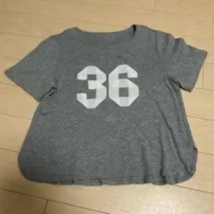 ナンバープリント 半袖Tシャツ グレー 36のサムネイル