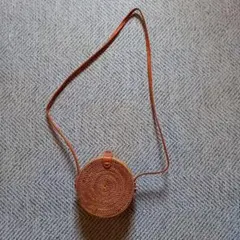 インドネシア　バリ島　円形　アタバッグ 花柄内装