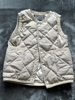 ベージュ キルティング 中綿ベスト 90
