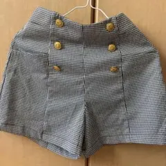 最終値下げ❣️ems ギンガムチェック ショートパンツ 金ボタンのサムネイル