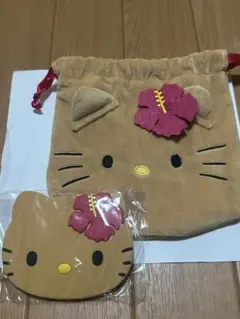 【新品】Sweet 9月号増刊 付録 日焼けハローキティ 巾着＆ミラー