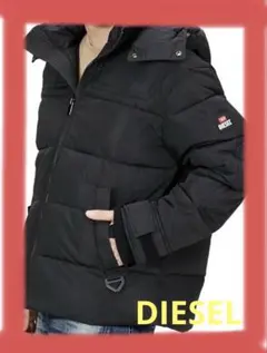 ディーゼルダウンジャケット　ロゴマーク　ジャンパー　ブルゾン　フード