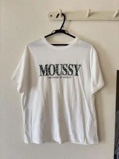 MOUSSY マウジー 白Tシャツ 半袖 シンプル ロゴ入り