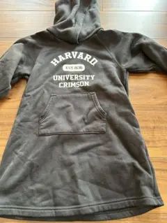 HARVARD フード付きパーカーワンピース 黒