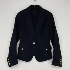 美品✨Sov. ストレッチテーラードジャケット 金ボタン ブラック 38 近年 美品✨Sov. ストレッチテーラードジャケット 金ボタン ブラック 38
