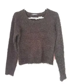 アフリカ タロウ　モコモコ長袖セーター　ブラック　フリーサイズ