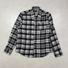 カジュアル 長袖シャツ チェック柄 グレー メンズ M 春 秋 通勤 普段着