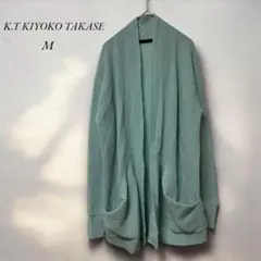 《ケーティーキヨコタカセ》　美品　カシミア混カーディガン M ミントグリーン