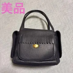 【美品】kitamura キタムラ♡犬、ネイビー色ハンドバッグ※お値下げ不可