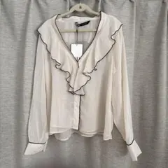 ZARAフリル付きブラウス　新品タグ付き