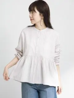 アーバンリサーチサニーレーベル ロープドビーペプラムシャツ