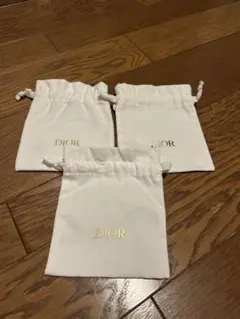 【未使用】DIOR 巾着袋 3点セット ホワイト③