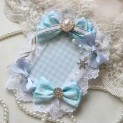 B8サイズハンドメイドトレカケースひんやりアイスブルー雪の結晶