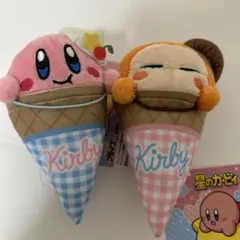 星のカービィ　アイスパーラーマスコット　コーン　ワドルディ　ぬいぐるみ　ゴム紐付