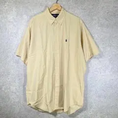 ラルフローレン▼ボタンダウンシャツ BLAKE ホースロゴ【L】イエローベージュ