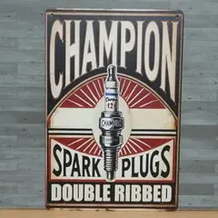 CHAMPION SPARK PLUGS レトロ風 ブリキ看板 OK3680