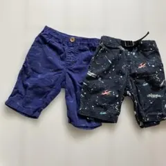 キッズ ハーフパンツ 2枚セット 宇宙柄　バナナ柄　90cm ズボンのサムネイル