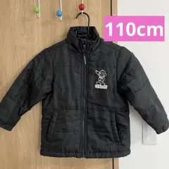110cm 黒色 中綿ジャケット 上着 アウター 男の子 フード無し 無地