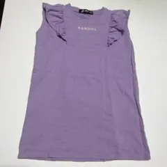 KANGOL キッズ フリルノースリーブワンピース パープル