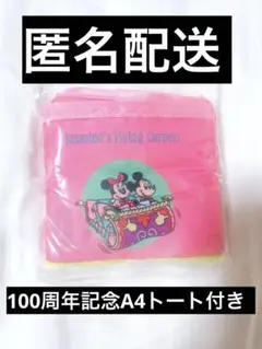 ディズニーランド　カプセルトイ　エコバッグ　ピンク　ディズニー100周年　トート