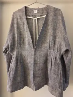 大特価売り切りセール❗❗Sigalm グレー系チェック ノーカラージャケット