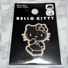 【新品未開封】サンリオ　Sanrio　ブラック　刺繍ワッペン　ハローキティ