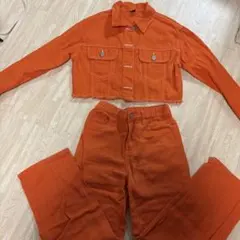 オレンジデニムセットアップ