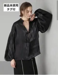 ラポドゥジェム　v neck volume sleeve blouse ブラック