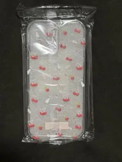 【新品】チェリー柄 iPhone17用ソフトケース