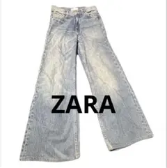 ZARA ワイドレッグデニムパンツ　32