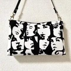 ハンドメイド ミニバッグ ポーチ インクラウドフェイス