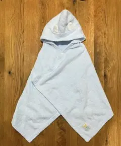 familiar フード付きベビーバスローブ 水色