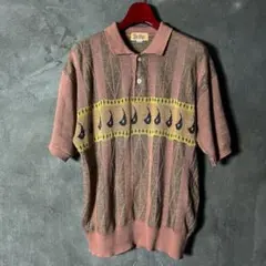 Troy Bros Cotton×Linen ニットポロシャツ ペイズリー柄のサムネイル