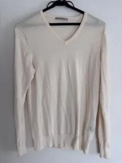 UNIQLOエクストラファインメリノウール Vネックセーター Mサイズ クリーム