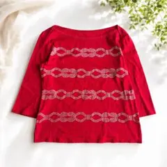 VIVIENNETAM ローププリント カットソー 赤 ゴールド コットン 1のサムネイル