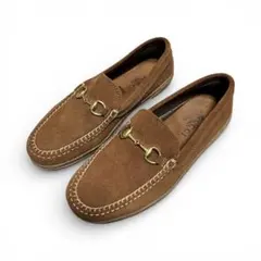 GUCCI ブラウン スエード ホースビット ローファー　美品