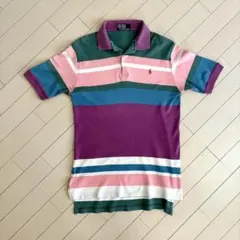 希少/90s/ナイガイ製/ラルフローレン/マルチボーダー/ポロシャツ/パステル