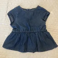 petit main デニム風トップス 90cm バックリボンのサムネイル
