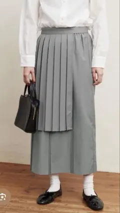 fig London エプロンプリーツスカート　グレーのサムネイル