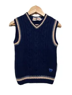 ● OLD DISNEY ウールニットベスト ネイビー 130
