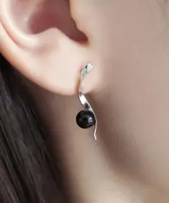 現行品　TAKE-UP　スターリングシルバーピアス　オニキスK10　テイクアップ