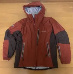 モンベル　パウダーライトパーカー防水ジャケット 赤/茶色 フード付き