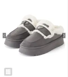 厚底ムートンスリッポン チャコール