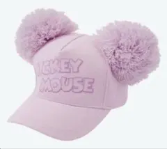 ミッキーマウス ポンポン付きキャップ ピンク