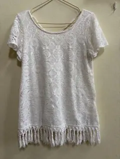 CECIL McBEE レース編みᎢシャツ Mサイズのサムネイル