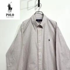 超人気❗️ラルフローレン　ワンポイントロゴシャツ　XL 90s刺繍古着希少レア長袖