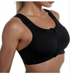 前開き スポーツブラ L ブラック