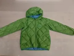 モンベル キッズ リバーシブルダウンパーカ 110 緑×水色 1101373